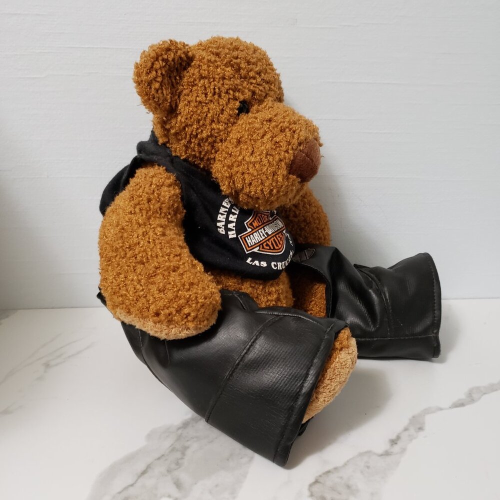 NWT Harley Davidson Biker Club teddy bear vegan leather chaps and shirt 2004 - Picture 9 of 12